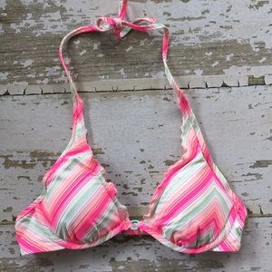 Victoria’s Secret halter striped bikini top 34B